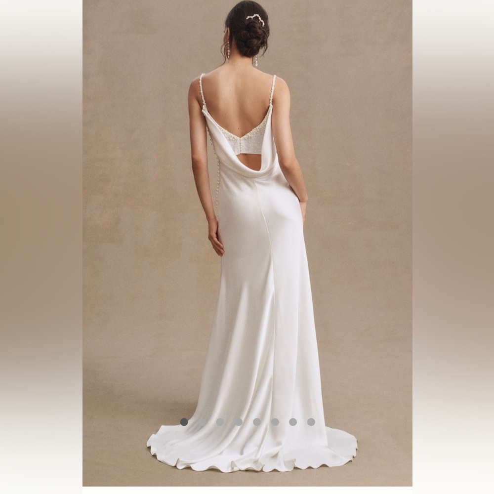 Watters Garance Cowl Neck Satin Dress